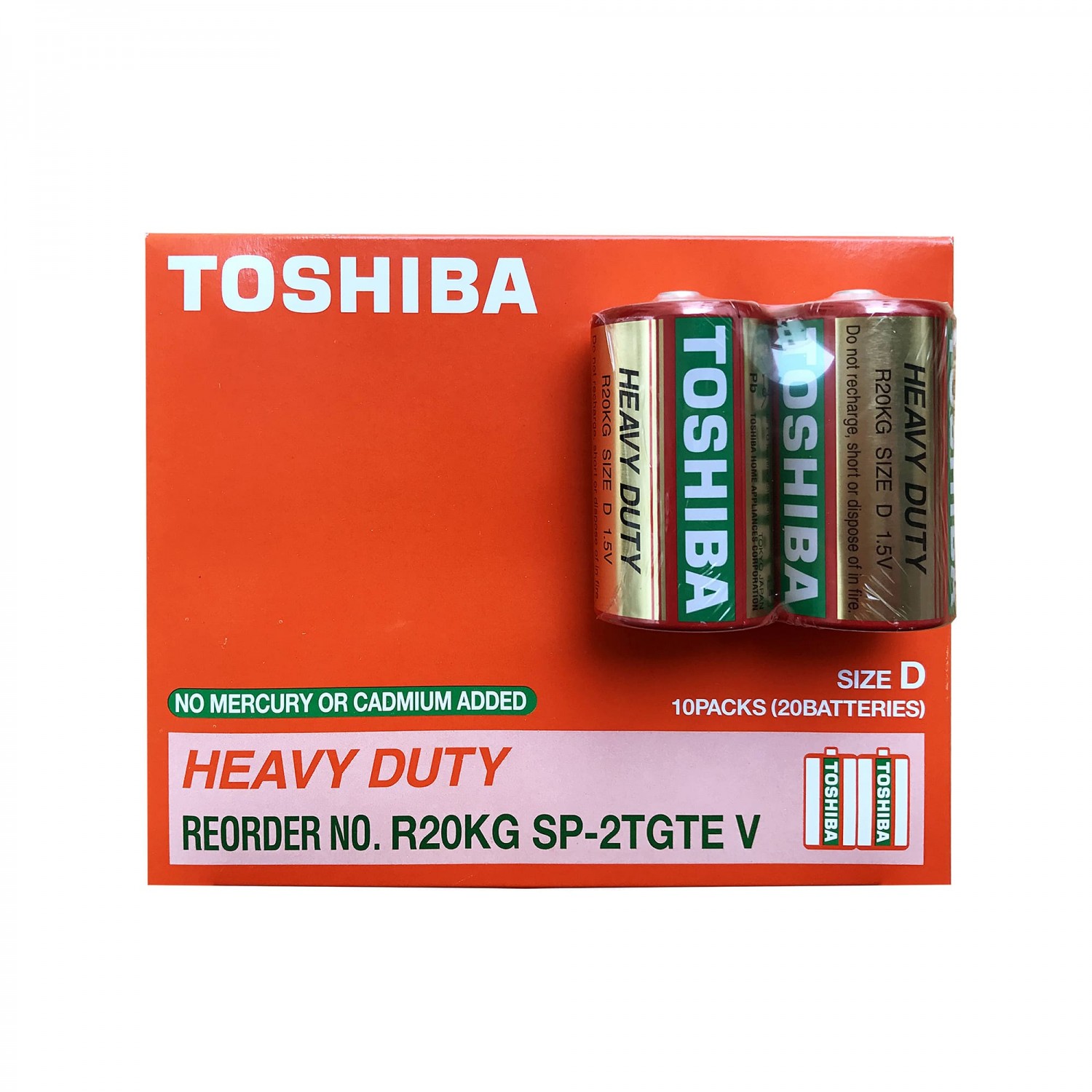 Pin đại cam Toshiba 1,5 v không sạc (R20KG SP-2)